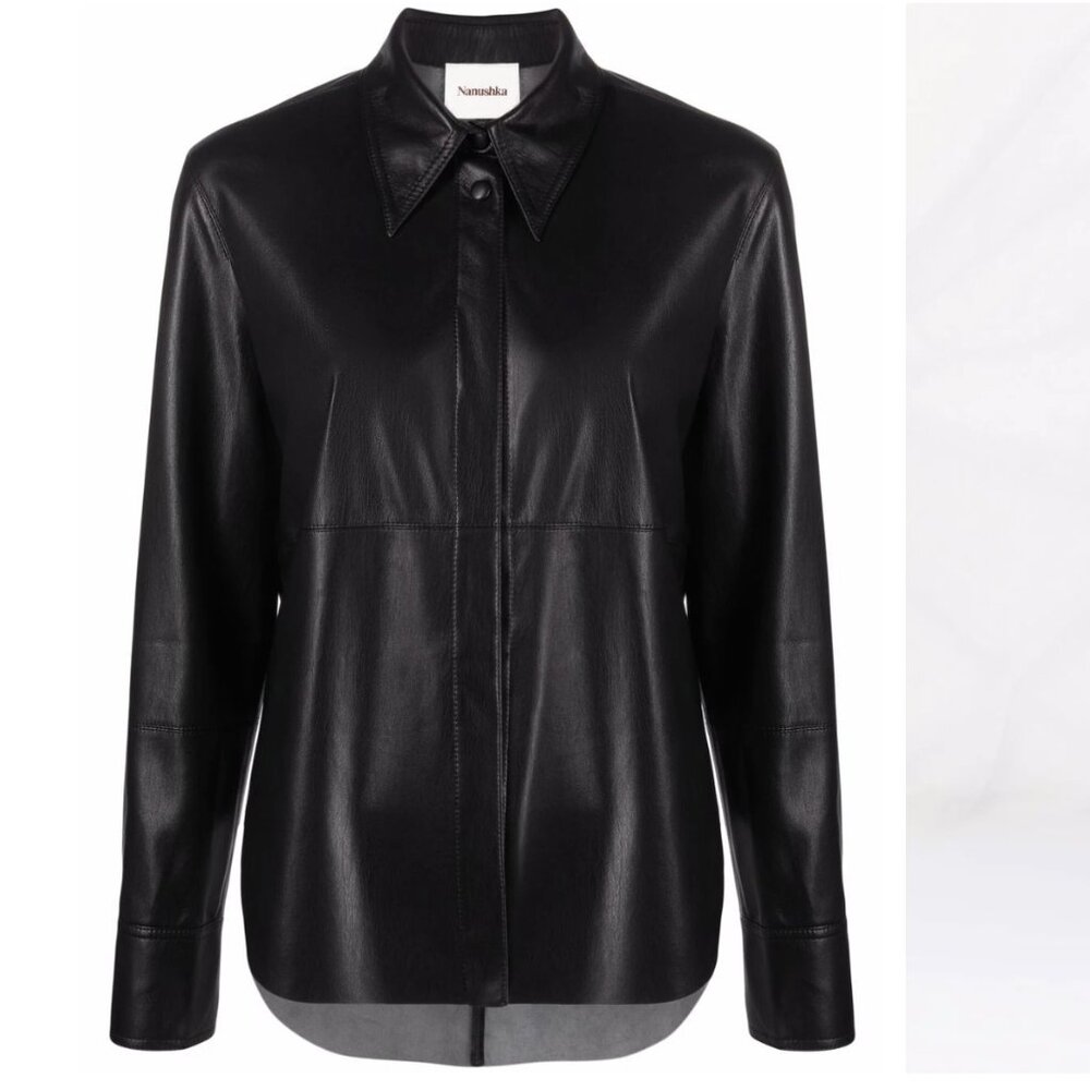 Nanushka vegan-leather long-sleeve shirt